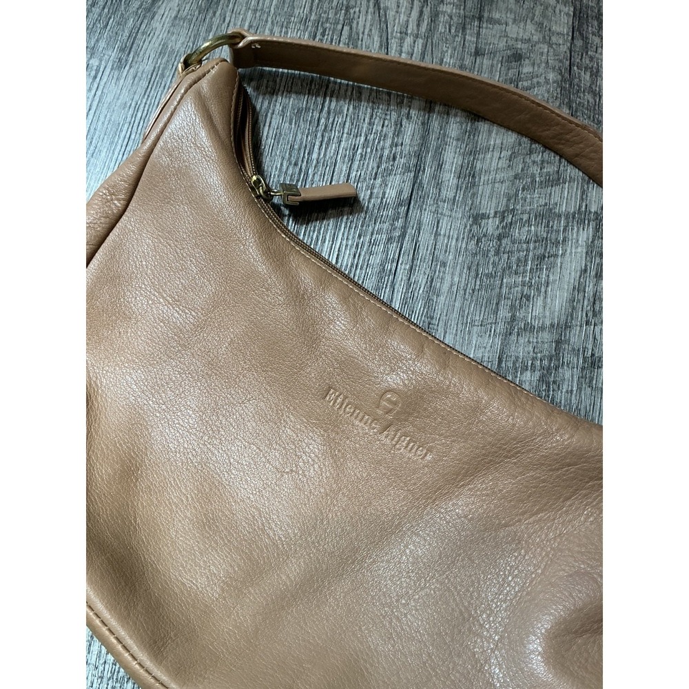 Vintage Etienne Aigner Leather Tan Brown Hobo Shoulder Handbag Purse One Handle - Picture 4 of 5